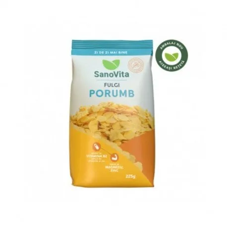 Sanovita Fulgi de Porumb fara zahar, 225g