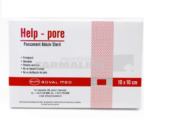 Help-Pore Panament adeziv steril 10 cm x 10 cm