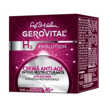 Crema de noapte anti-imbatranire intens restructuranta H3 Evolution, 50ml, Gerovital