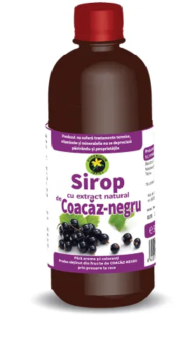 Sirop de coacaz negru cu zahar, 500 ml, Hypericum