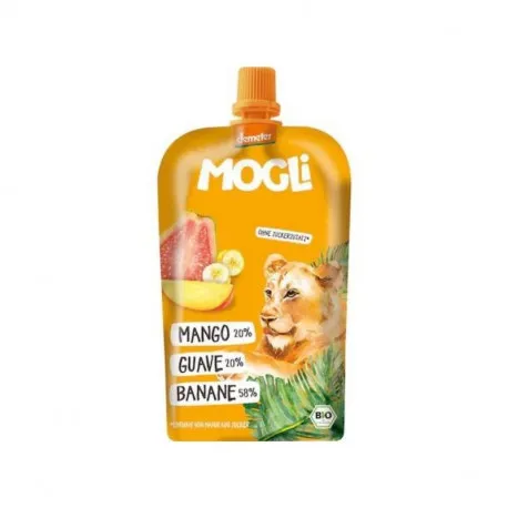 MOGLI Pireu eco cu banane, guava, mango, de la 1 an, 120g