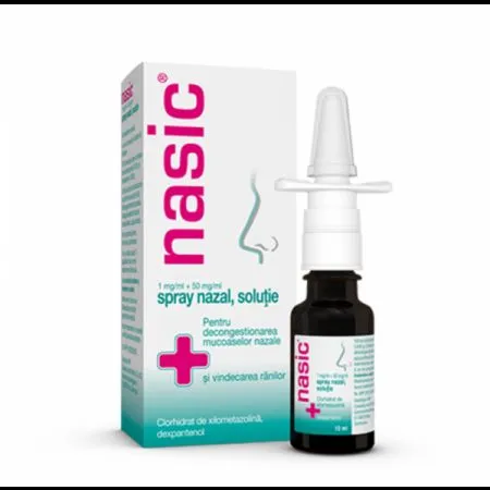Nasic spray nazal pentru adulti, soluţie, 1 mg/ml + 50 mg/ml, 10 ml, Cassella Med