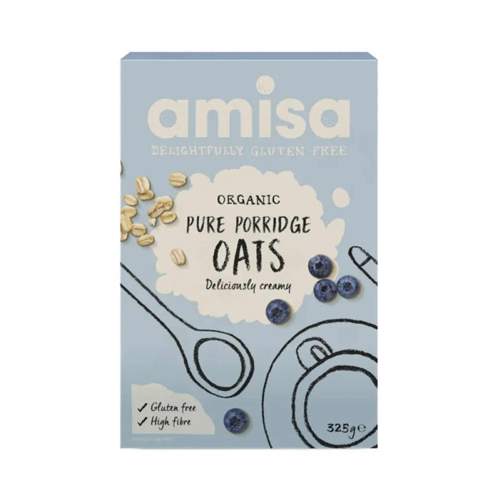 Faina de ovaz fara gluten (porridge) bio (325 grame), Amisa