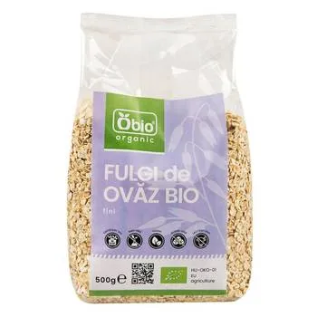 Fulgi de ovaz fini bio, 500g, Obio