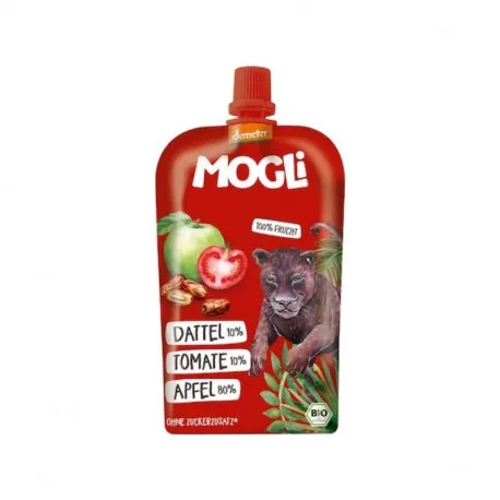 MOGLI Pireu eco cu mere, rosii, curmale, de la 1 an, 120g