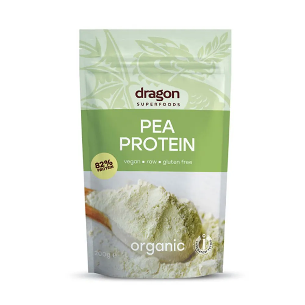 Pudra proteica din mazare galbena bio (200 grame), Dragon Superfoods