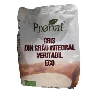 Gris din grau integral veritabil Bio, 600g, Pronat