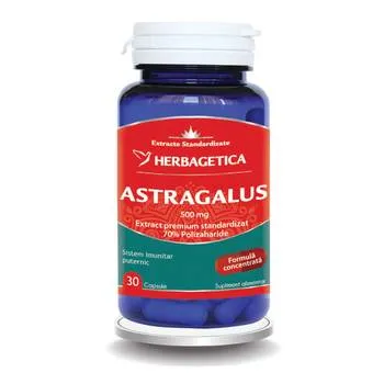 Astragalus 500mg cu 70% Polizaharide, 30 capsule, Herbagetica