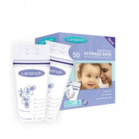 Lansinoh Pungi de stocare lapte matern, 50 pungi