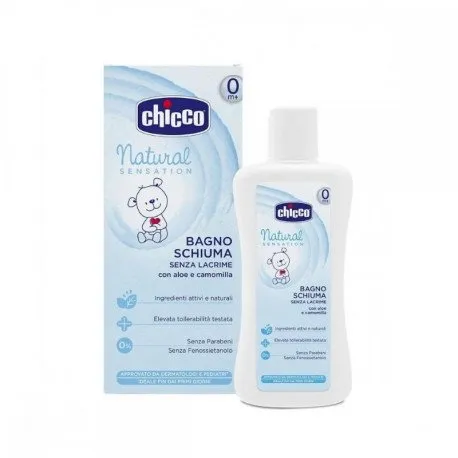 Chicco Natural Sensation Spuma de baie fara lacrimi, 200 ml, 0luni+