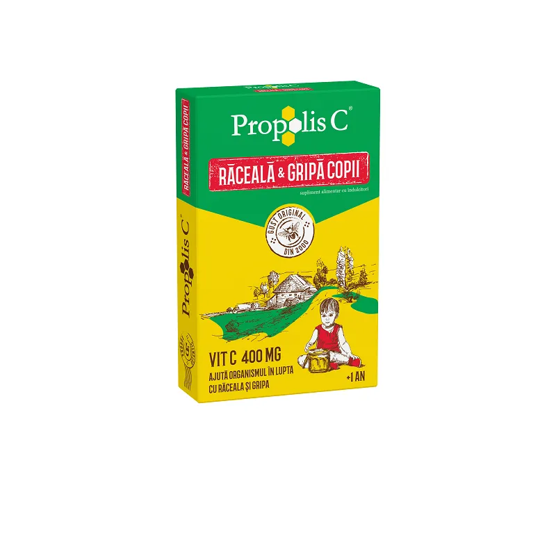 Propolis C răceala și gripa kids +1an, 8 plicuri, Fiterman