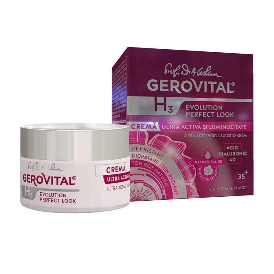Crema ultra activa si luminozitate H3 Evolution Perfect Look, 50 ml, Gerovital 294