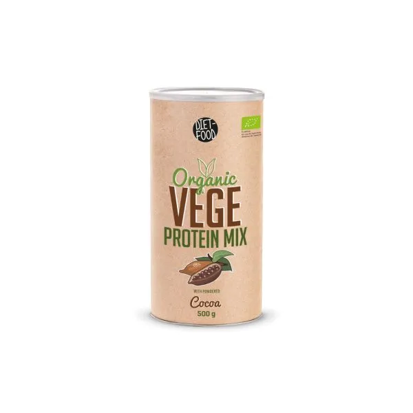 Mix Proteine vegetale cu cacao bio, 500 g, Diet-Food