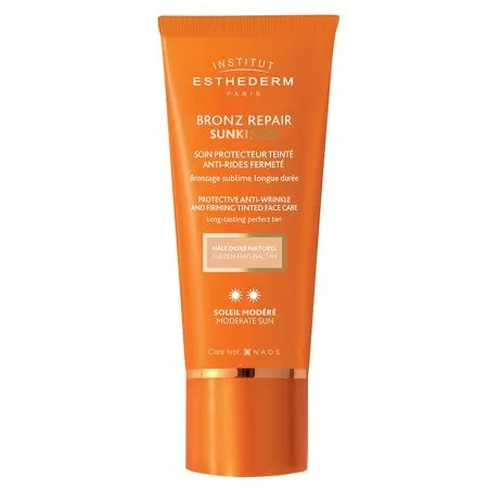 Crema fotoprotectoare nuantatoare Bronz Repair Sunkissed Strong Nuanta Aurie Naturala, 50 ml, Institut Esthederm