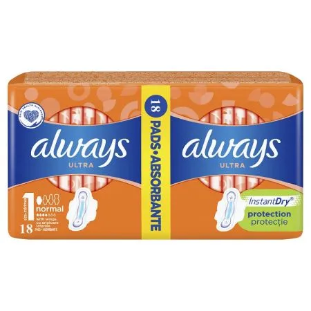 Absorbante Always Ultra Normal, 18 bucati, P&G