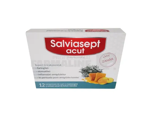 Zdrovit Salviasept acut fara zahar 12 comprimate