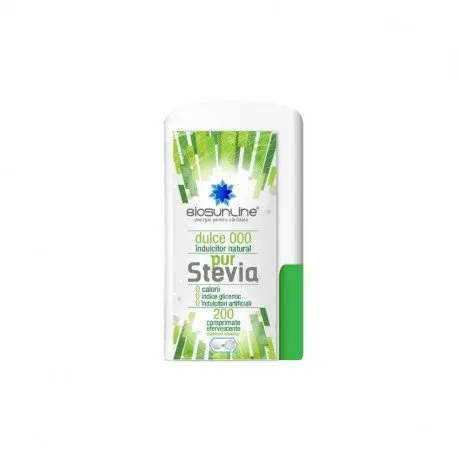 BioSunLine Stevia Pur - indulcitor natural Dulce 000, 200 comprimate efervescente