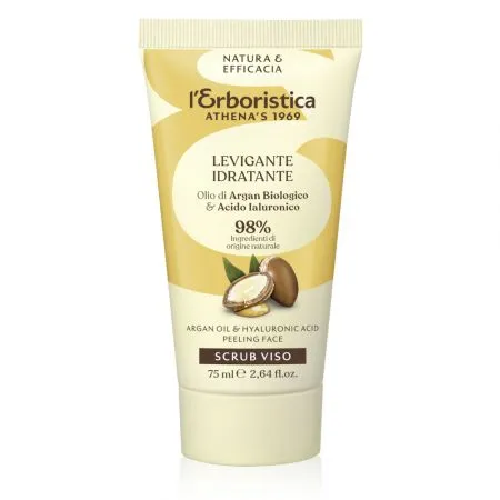 Exfoliant vegan pentru fata cu granule si ulei de argan, 75 ml, L'Erboristica