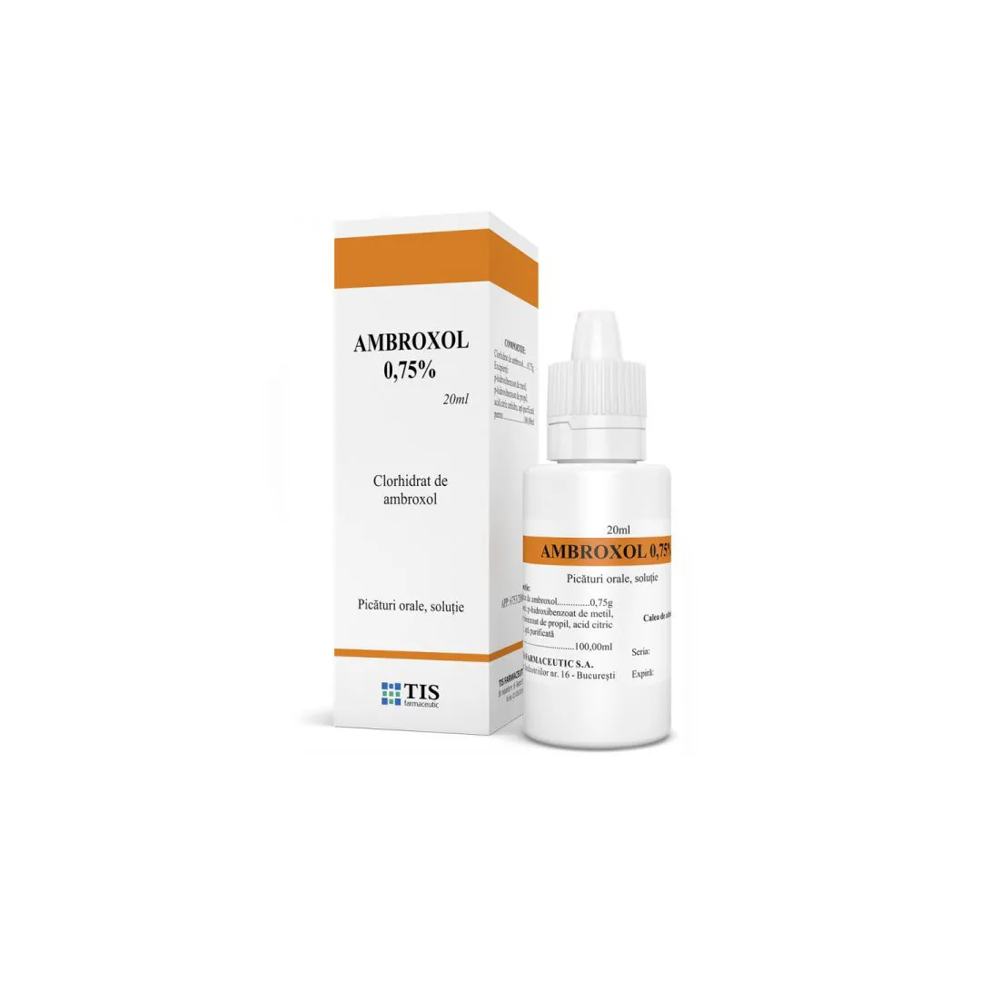 AMBROXOL 0,75%, picaturi orale, solutie, 20 ml