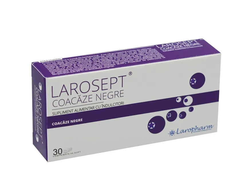 Larosept coacăze negre, 30 comprimate de supt, Laropharm