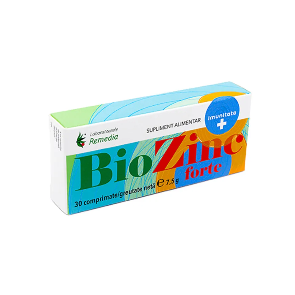 BIOZINC FORTE 25 MG X 30 COMPRIMATE REMEDIA