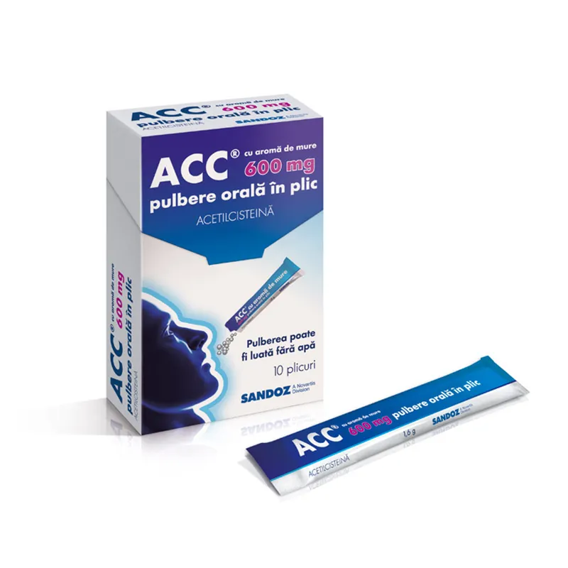 ACC mure 600mg pulbere orala , 10plicuri