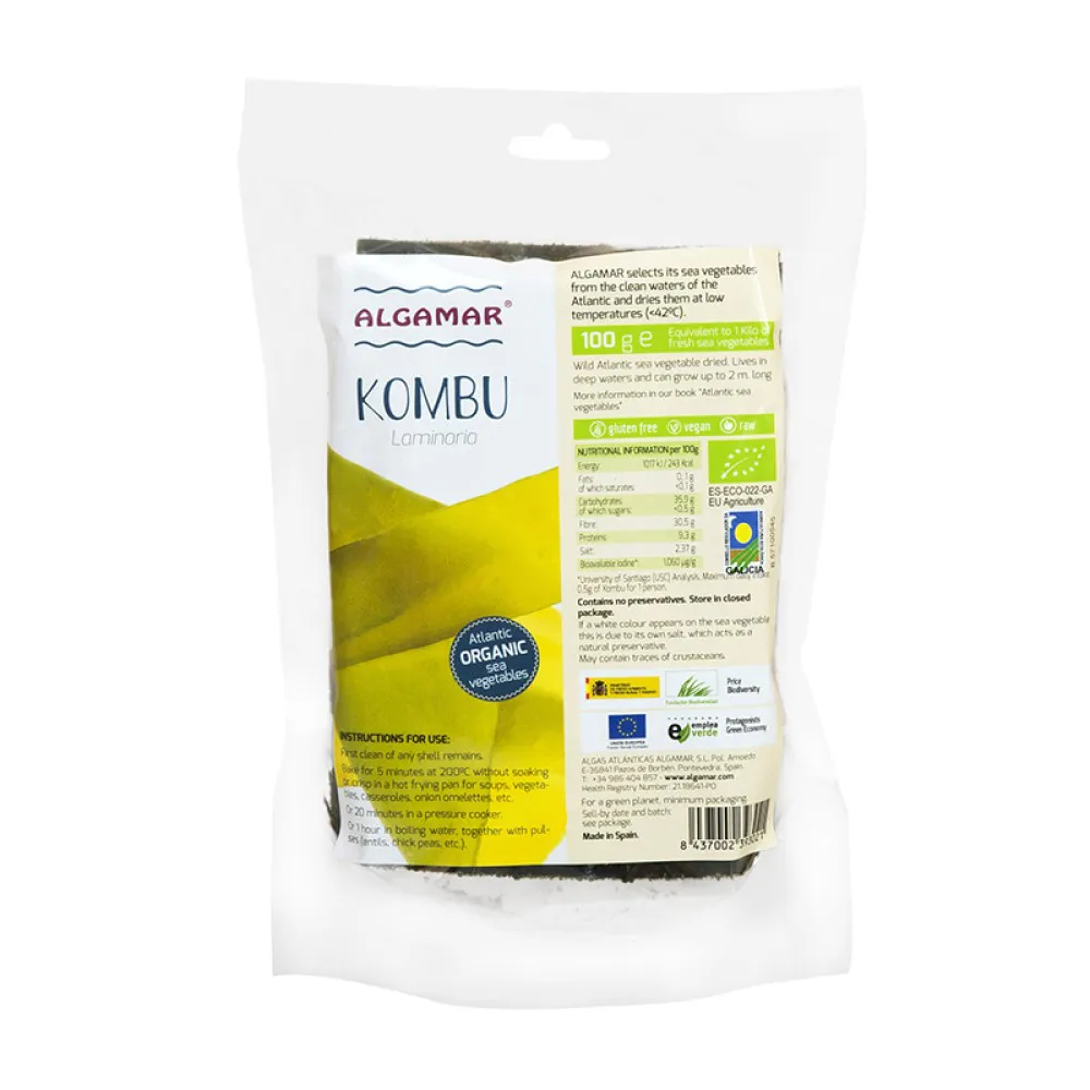 Alge marine Kombu bio (100g), Algamar