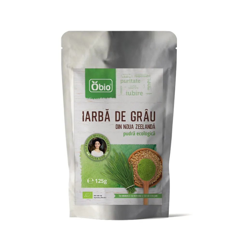 Iarba de grau pulbere bio Noua Zeelanda (125 grame)