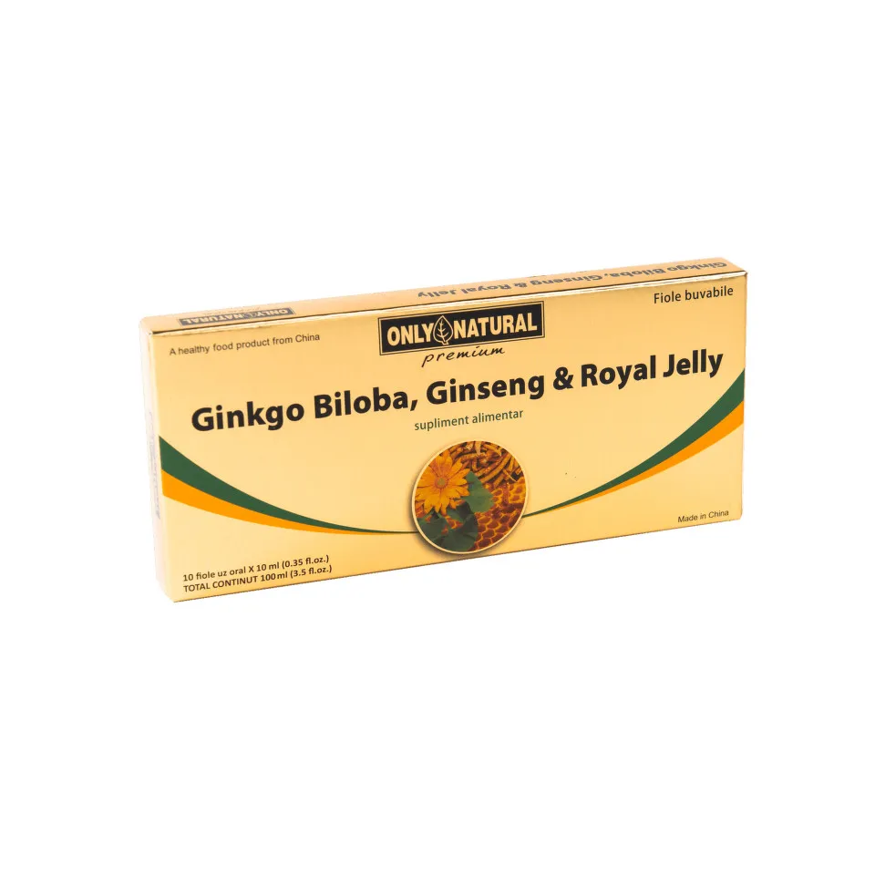 ONLY NATURAL GINKGO BILOBA + GINSENG + ROYAL JELLY 10 FIOLE X 10ML