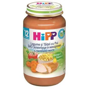 Legume si taitei cu pui Bio, 220g, HiPP