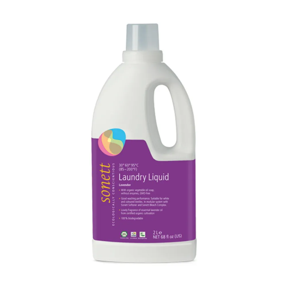 Detergent ecologic lichid pentru rufe albe si colorate cu lavanda 2L