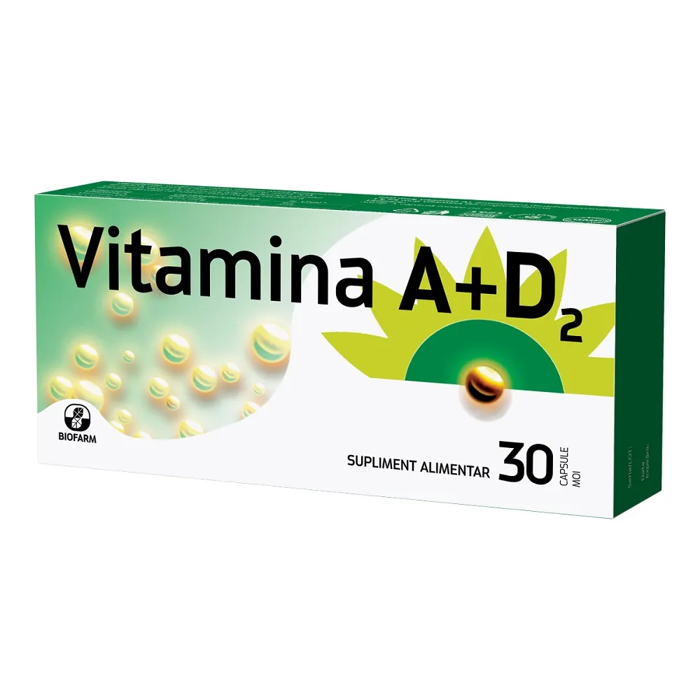 Vitamina A + D2 Biofarm x 30 comprimate