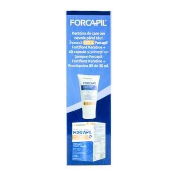 Pachet Forcapil Fortifiant Keratine+ 60 capsule vegetale + Sampon fortifiant 30ml Gratuit