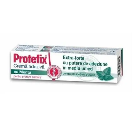 Crema adeziva cu menta Protefix, 47g, Queisser Pharma