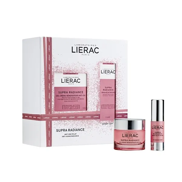 LIERAC SUPRA RADIANCE SET CRACIUN 2021 GEL CREMA 50 ML+CADOU SERUM CONTUR OCHI 15 ML