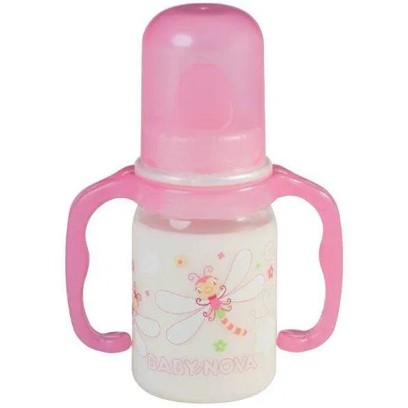 Baby Nova 46003 Biberon PP Cu Manere 125ml - Roz