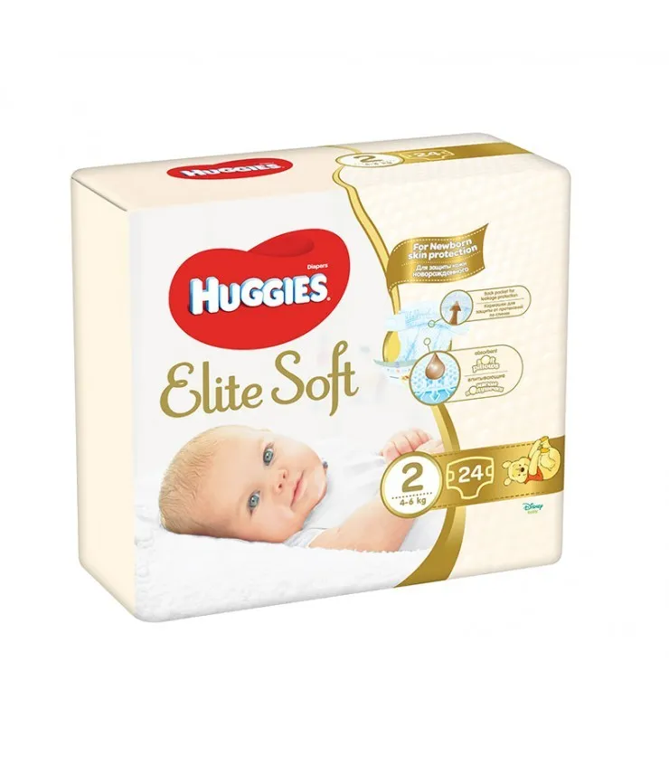 HUGGIES ELITE SOFT MARIME 2 4-7KG 24BUC
