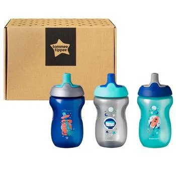 Set cani albastre ONL Baieti 12 luni+, 3 x 300ml, Tommee Tippe