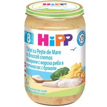 Taitei cu peste de mare in brocolli cremos Bio, 220g, HiPP