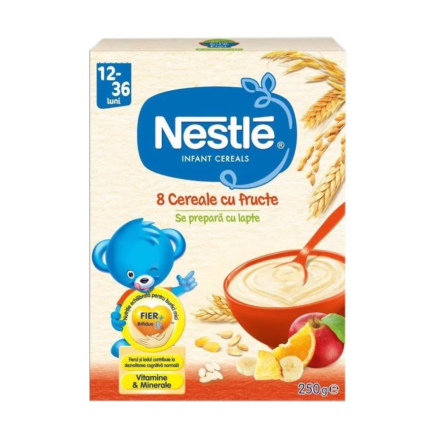 Cereale 8 cereale cu fructe x 250 g (Nestle)