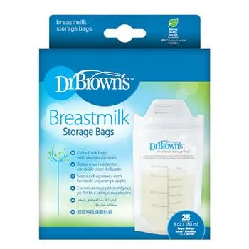 Pungi pentru depozitarea laptelui matern, 50 buc x 180ml, Dr. Brown's