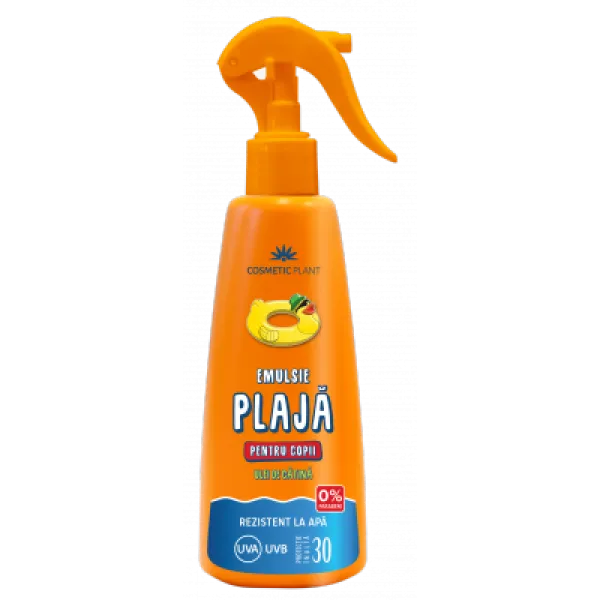 Emulsie pentru plaja spray pentru copii SFP30 cu ulei de catina, 200 ml, Cosmetic Plant