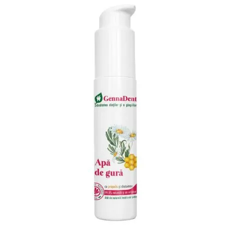 Apa de gura cu propolis si diatomee GennaDent, 45 ml, Vivanatura