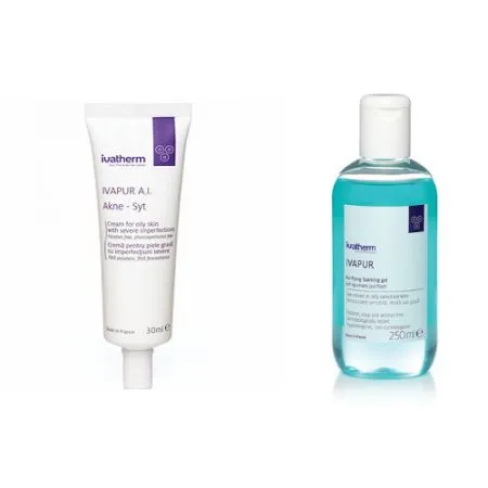 Ivatherm Pachet Ivapur A.I. Akne Syt 30 ml + Ivapur Gel de spalare 250 ml