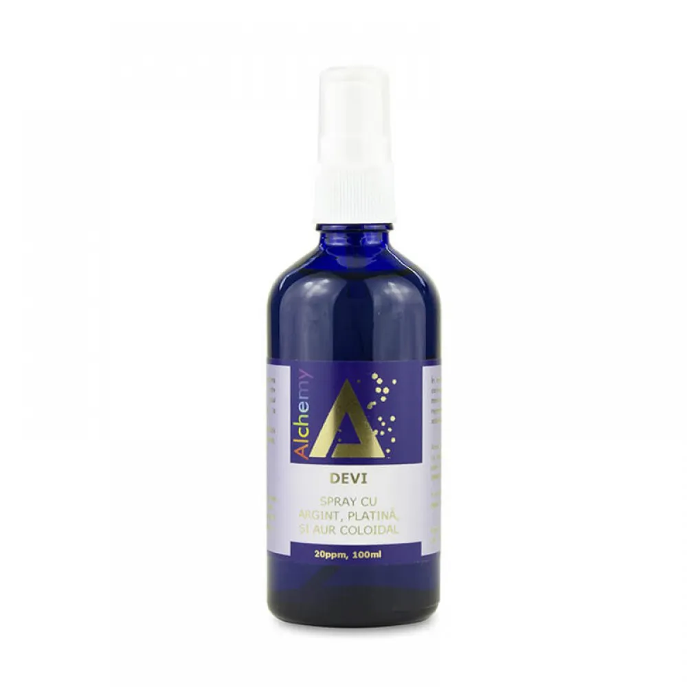 Devi Lotiune pentru ingrijirea fetei cu aur, platina si argint coloidal 20ppm (100 ml), Pure Alchemy