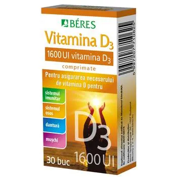 Vitamina D3 1600 UI, 30 comprimate, Beres