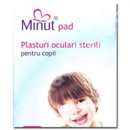 Plasturi oculari sterili pentru copii, 10 bucati, Minut