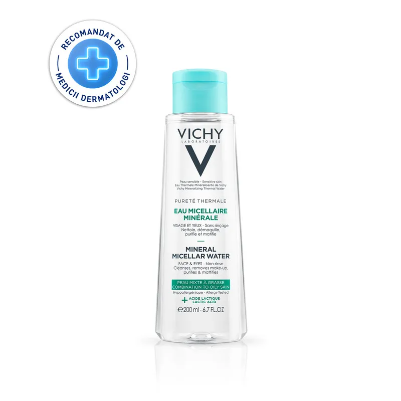 VICHY PURETE THERMALE SOLUTIE MICELARA DE CURATARE SI DEMACHIERE PENTRU TEN GRAS 200ML