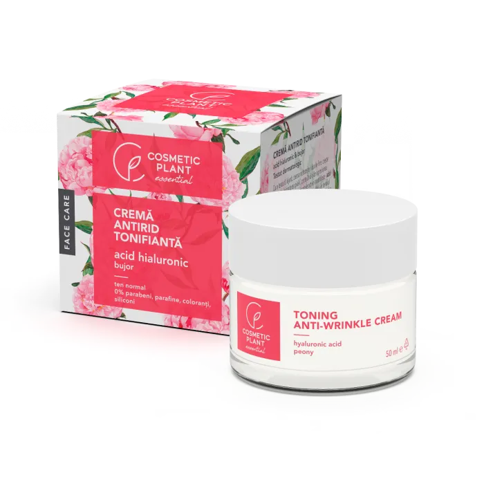 Crema antirid tonifianta cu acid hialuronic si extract de bujor, 50 ml, Cosmetic Plant