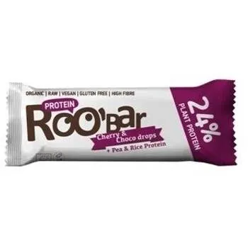 Baton proteic cu cirese si ciocolata raw Bio, 40g, Roobar